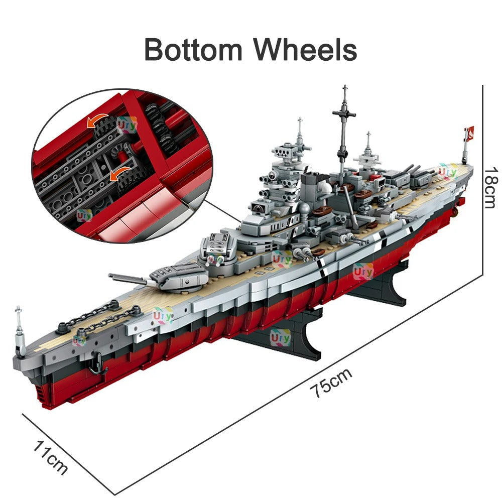 Bismarck Battleship Building Blocks Ship - SimpleMart