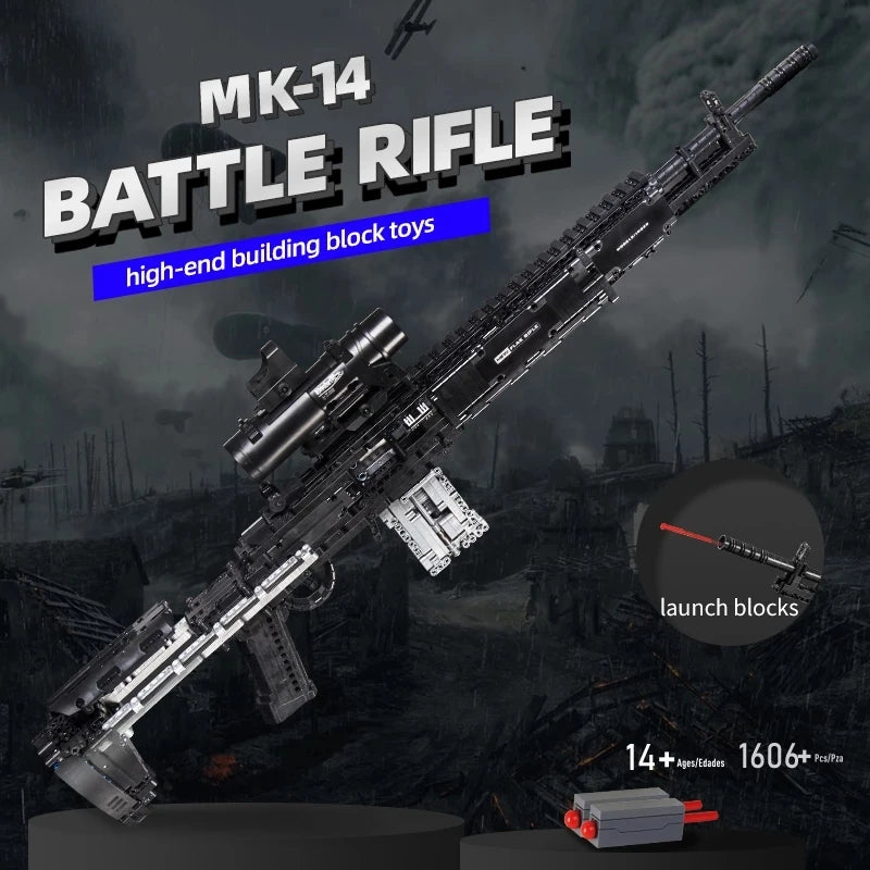 Realistic Mk14 Building Block Rifle - SimpleMart