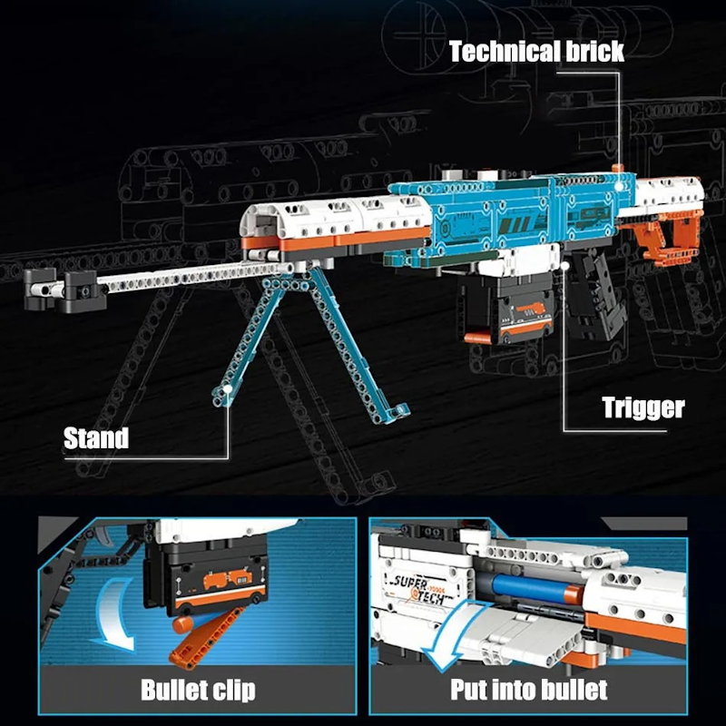 Blaster Barrett Building Block Sniper - SimpleMart